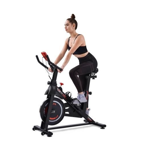 Velo appartement Vélo biking spinning intérieur fitness avec Magnetwiderstand , Roue inertie 6kg, Charge Max 150kg - JAUNE