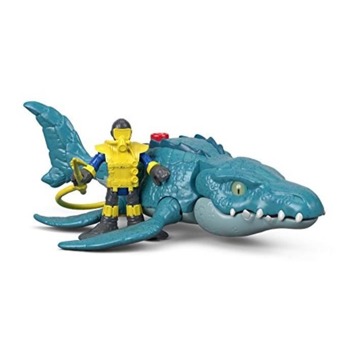 Figurine Miniature S2THB Imaginext Jurassic Monde, Mosasaurus & Diver