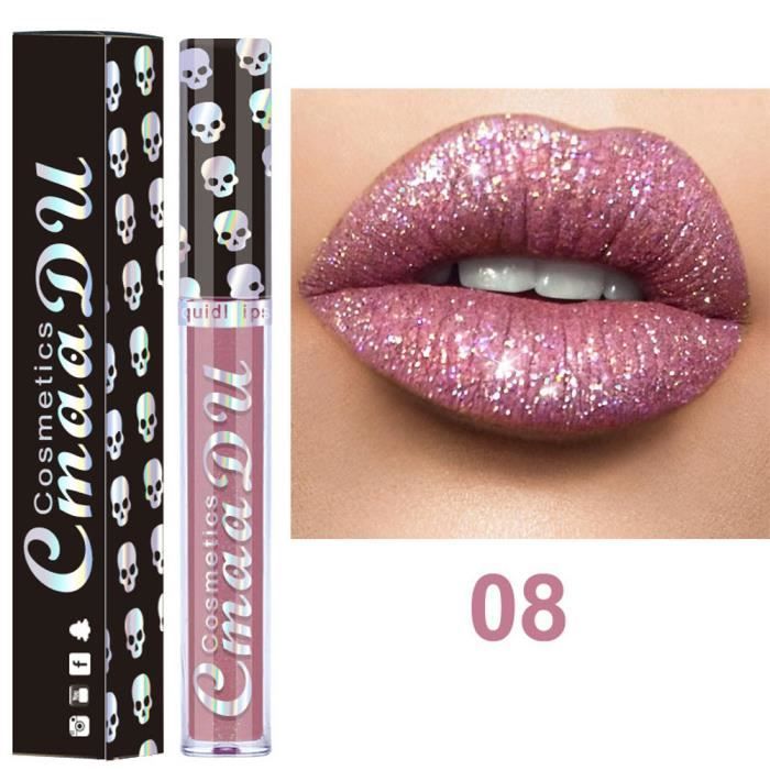 Sexy 8 couleurs Nude Metallic Matte Velvet Glossy Lip-gloss Lipstick Lip Cream JCH80803682H_Gaoqiaoe