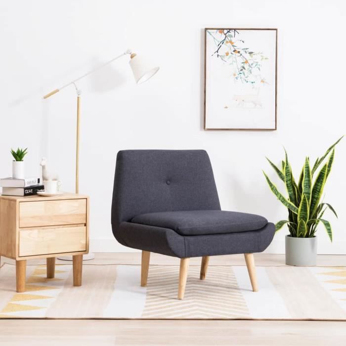 Fauteuil sans accoudoirs Gris foncé Tissu -PAI