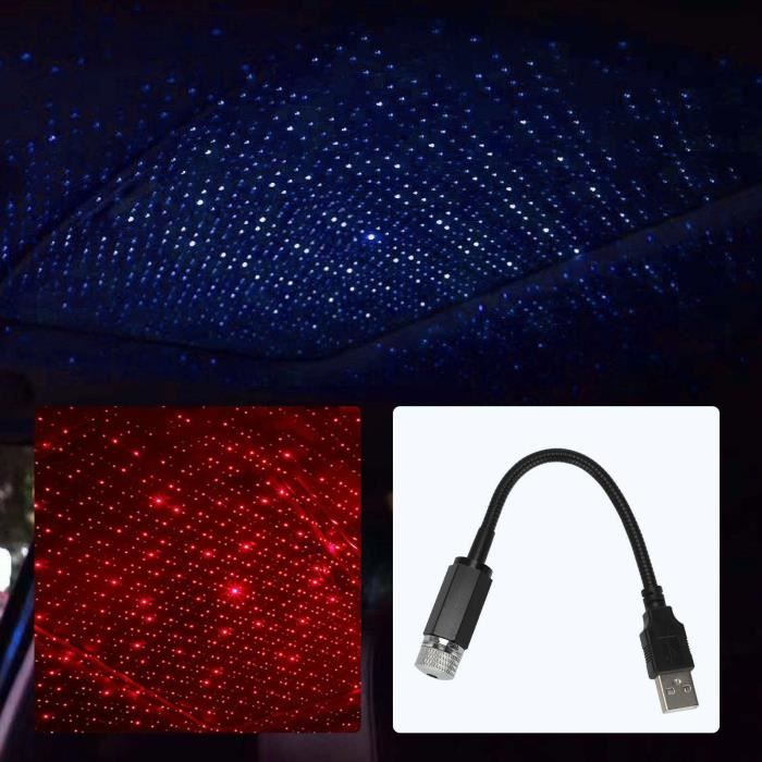 USB LED voiture intérieur toit atmosphère étoile veilleuse lampe projecteur lumière décor