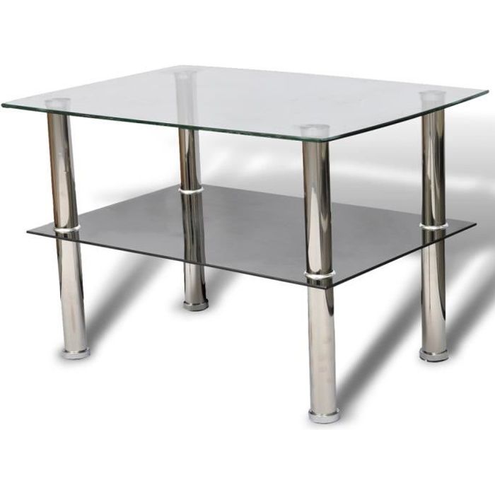 Magnifique Table Basse en Verre 2 Plateaux