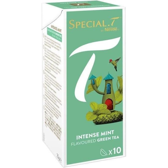 SPECIAL T : Thé vert à la menthe intense 10 Capsules pour machine Special T