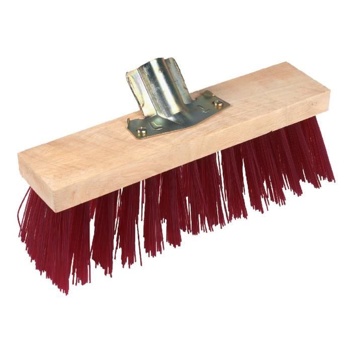 Balai de cantonnier synthétique Long.32cm Rouge