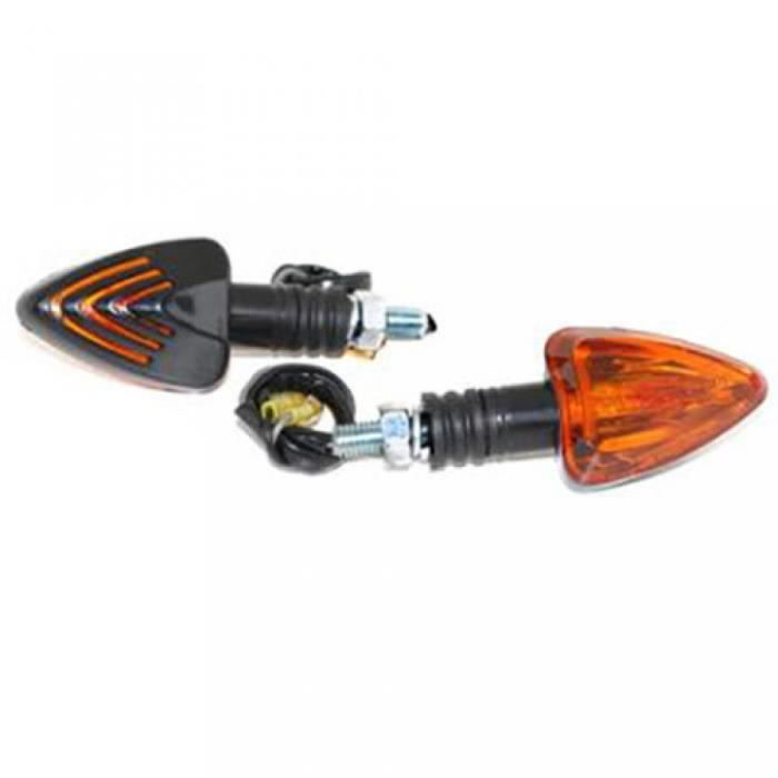 Paire de clignotant adaptable Replay triangle noir 12V 21W pour moto 50 à boite cyclo
