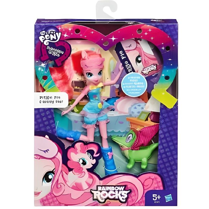 My Little Pony - Equestria Girls : Poupee Pinkie Pie et Gummy Snap Le Crocodile - Rainbow Rocks