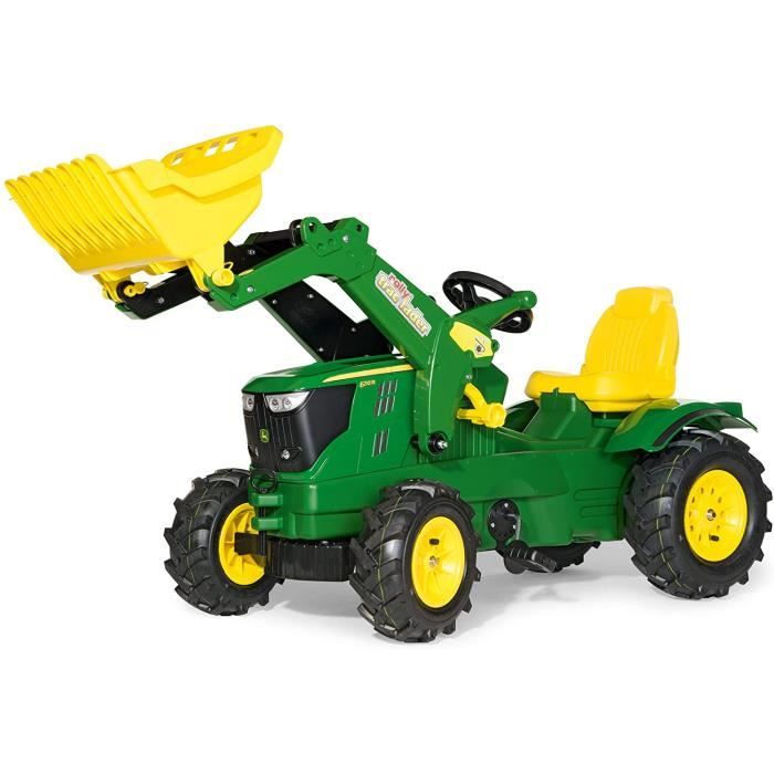 TRACTEUR - 61 110 2 - Tracteur -Agrave, P-eacute,dales - Rollyfarmtrac John Deere 6210 R + Pelle Avant - Pneus Souples48
