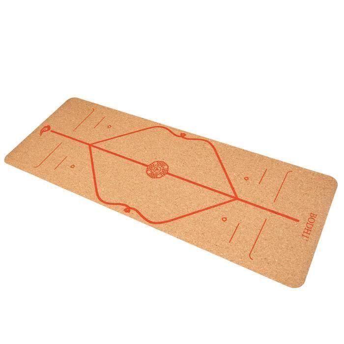 Tapis de Yoga 183X65cm 6mm TPE Antidérapant Anti-rides Sport Fitness Gym Exercice Rouge Modèle Ro53296