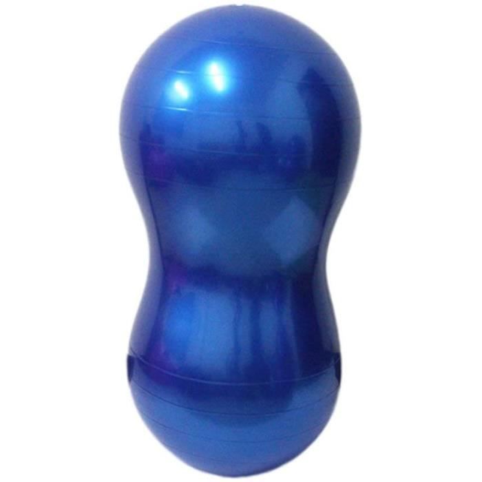 Ballon D’Exercice en Forme de Cacahuète & Pompe - Ballon d’Exercice pour Le Fitness, Le Yoga, l’équilibre, la kinésithérapie（Bleu）