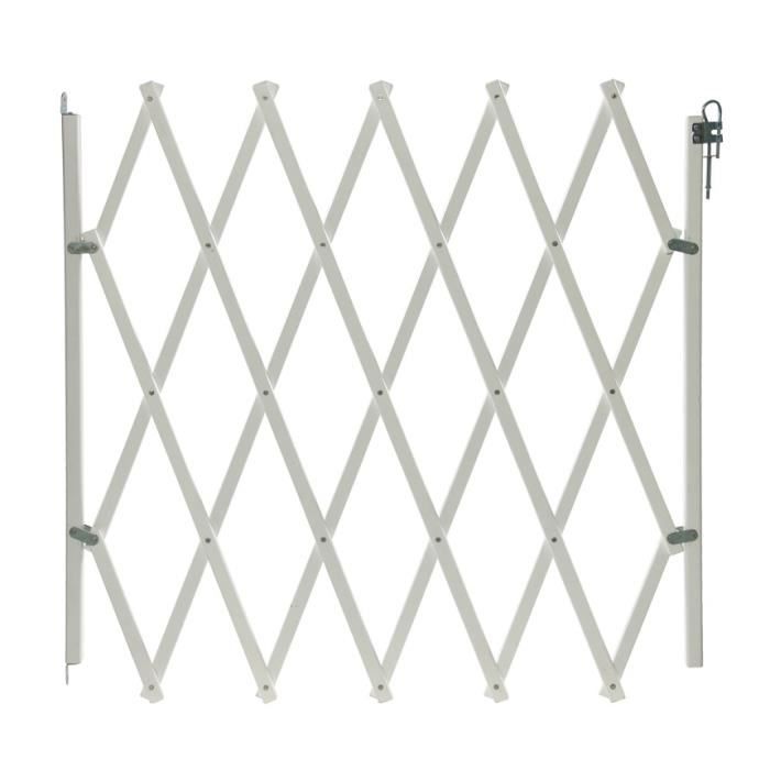 Barrière extensible pour animaux bois blanc 103 cm. - Barrière extensible pour animaux bois blanc 103 cm.