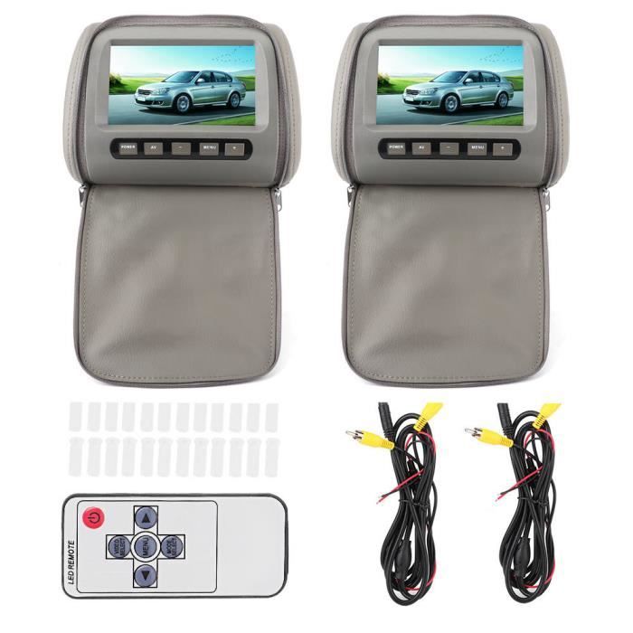ZJCHAO lecteur DVD de voiture 2 pièces 7 en HD appuie-tête de voiture lecteur vidéo LCD avec couvercle de fermeture à glissière