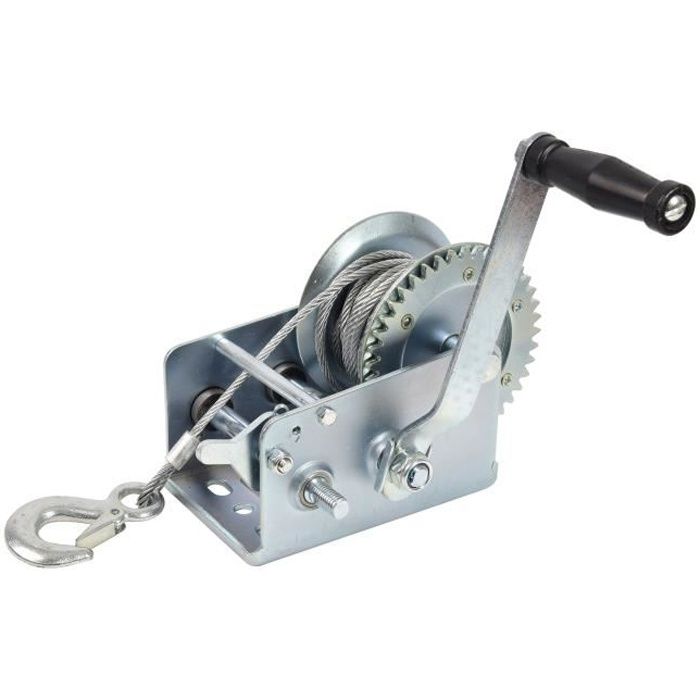 AUTOBEST Treuil manuel Tambour - Câble acier 10 m - 1100 kg