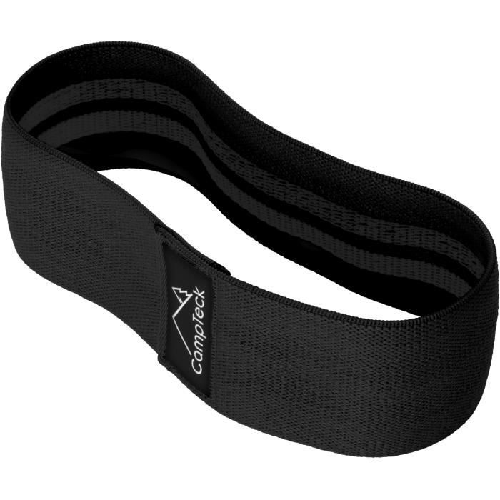 CampTeck Bande Elastique Fitness Musculation Anti-dérapante Hip Loop Band - Muscles de la Hanche/Cuisse - Noir - M (76cm x 8cm)