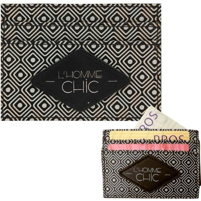 Porte-Cartes de Fidélité HOMME CHIC Noir - Crédit Bancaire Bleue Idée Cadeau Original Humoristique Pour Homme DLP Derrière La Porte