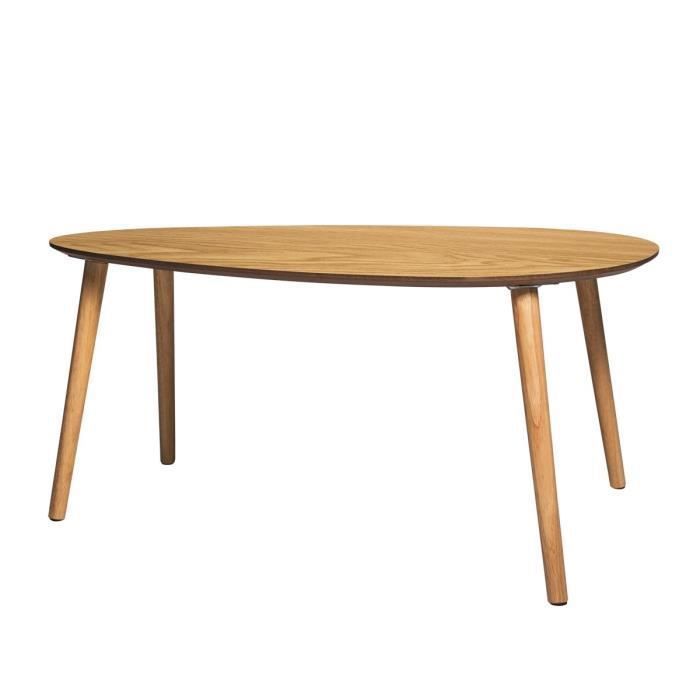 Table basse - Imitation bois - Scandinave - L 92cm x P 60cm x H 40 cm - DROP