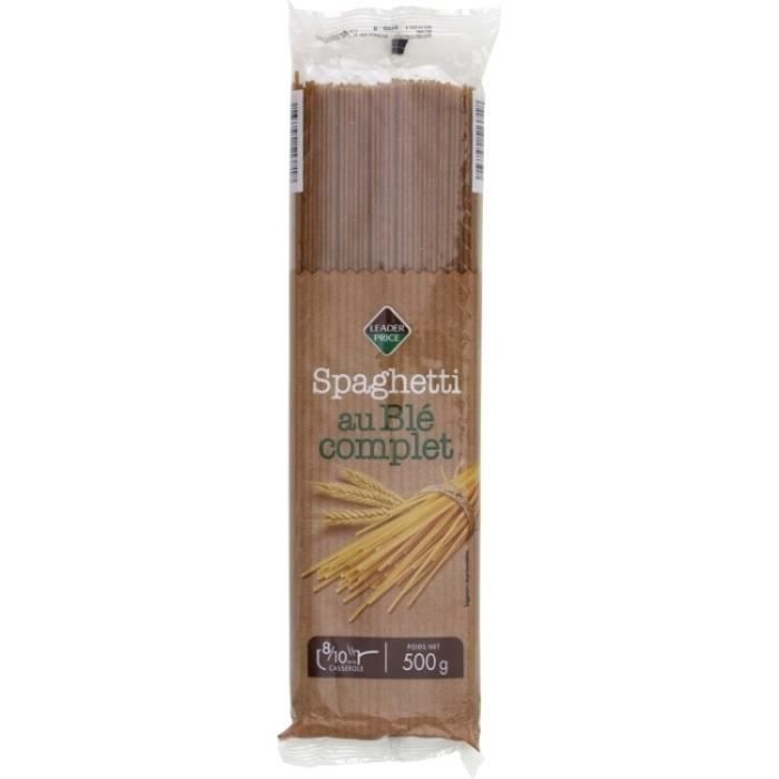 Spaghetti au blé complet 500g Leader Price