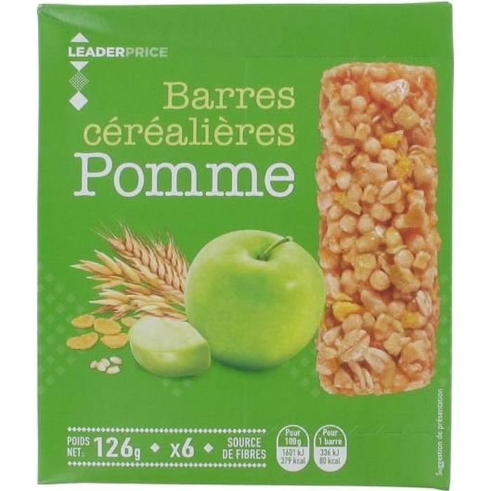 Barres céréalières pomme - 126g DLC 30/10/2022