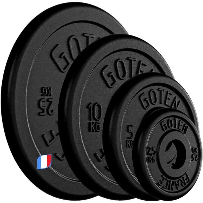 Disque D’Halterophilie - Limics24 - | Made In France Disques Poids Fonte 2.5 Kg 10 25 Barre D Haltères 50 Mm