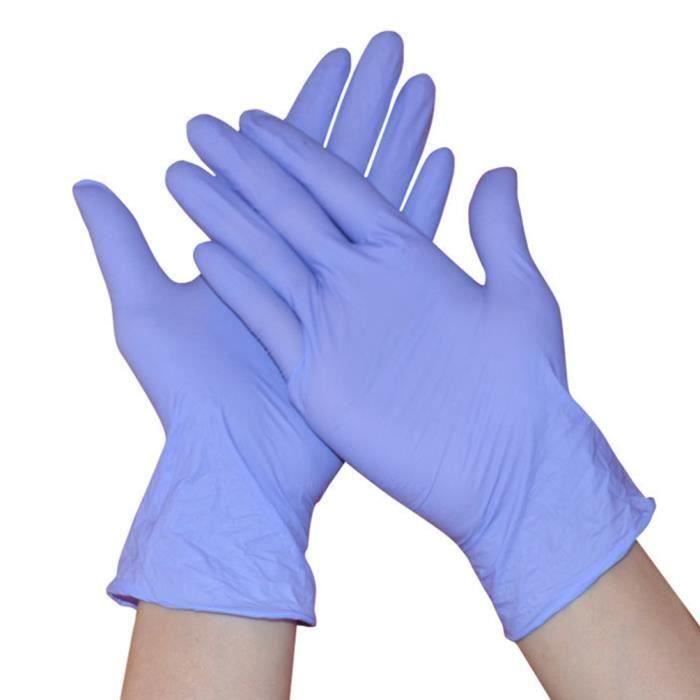 Gants jetables en nitrile 9 pouces 100 pièces - Vendu par 100 - Coleur Violet - Taille 9POUCES