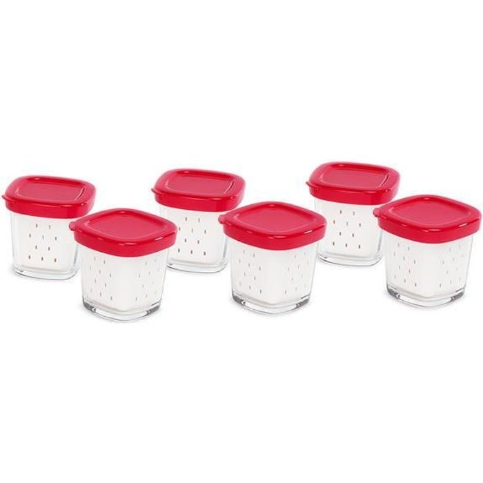 Coffret de 6 pots yaourt verre avec couvercle et égouttoir (255109-21842) - Yaourtière - SEB (15862)