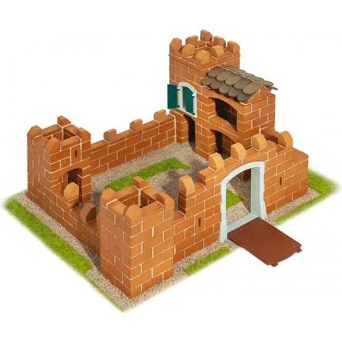 Teifoc kit de construction château de chevalier junior argile brun 3-pièces