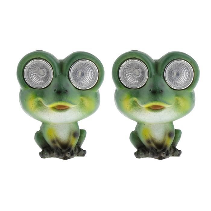 Lampe de Jardin de Grenouille Décorative à énergie 2 Pièces pour Jardin Patio