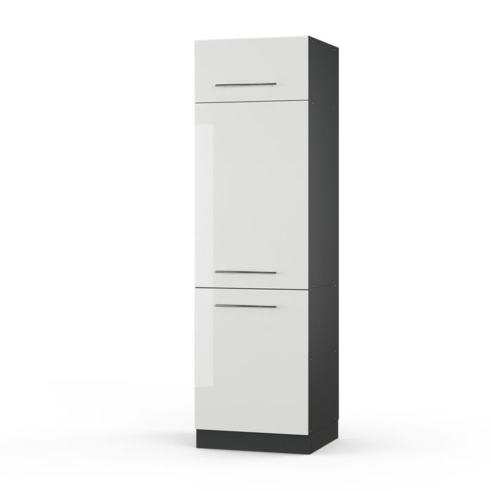 Meuble réfrigérateur VICCO Fame-Line Anthracite/Blanc 60 cm