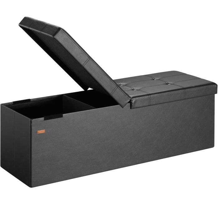 Banc de rangement avec couvercle rabattable Siège pouf Coffre de rangement pliable pour salon chambre couloir