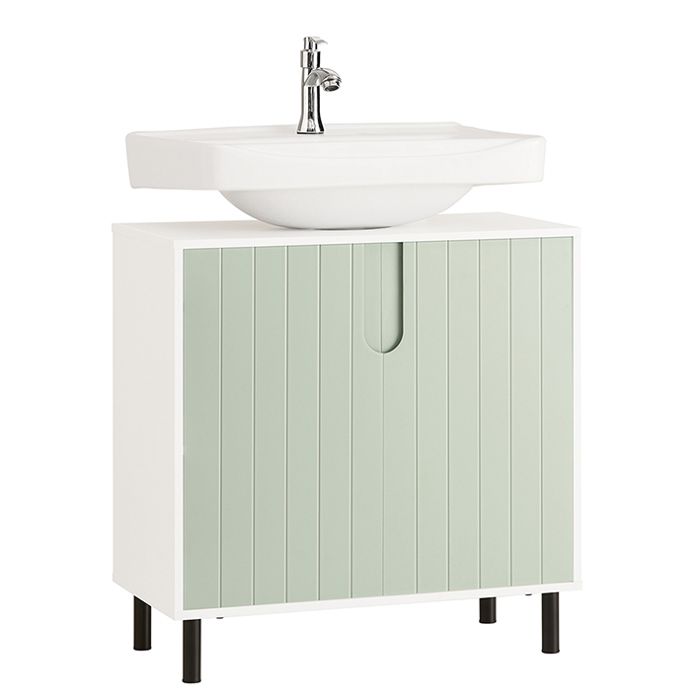 Meuble sous Vasque BZR139-GR SoBuy Meuble Salle de Bain avec 2 Portes et étagère réglable - 60L x 30l x 60Hcm - Blanc et Vert Meuble sous Vasque BZR139-GR SoBuy Meuble Salle de Bain avec 2 Portes et étagère réglable - 60L x 30l x 60Hcm - Blanc et Vert