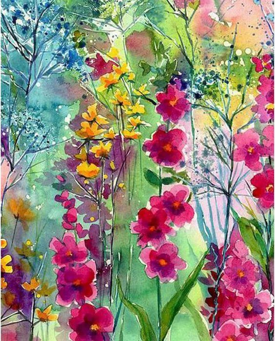 Peinture Par Numéros Adulte - Éléphant Et Fleurs Sur Toile 40x50cm | Kit DIY Loisir Créatif