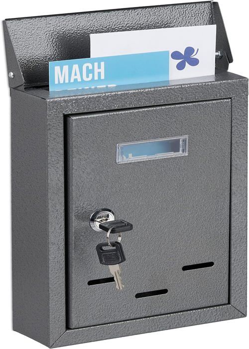 Boîte aux Lettres avec Plaque nominale, métal, 2 clés, Cartes Postales