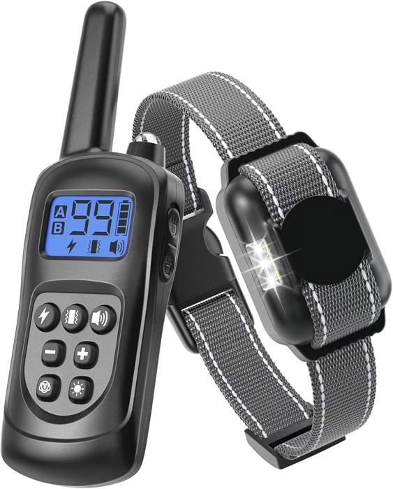 Comparer les prix de Collier De Dressage Pour Chiens, Collier Electrique Chien Avec Télécommande 3 Mode De Formation Son Vibration Choc, Portée De 600M