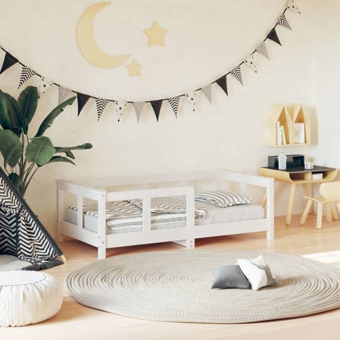 Lit enfant - VIDAXL - CCL84160542 - Bois de pin massif - 70x140 cm - Blanc