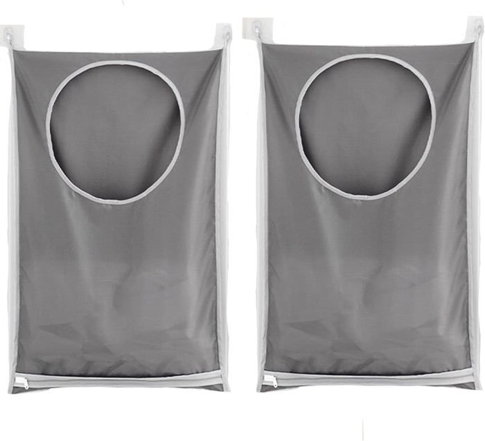 Lot De 2 Sacs Rangement Pinces à Linge 27x32cm - Crochet 360° Acier Inox - Tissu Oxford - Pour Salle De Bain & Balcon