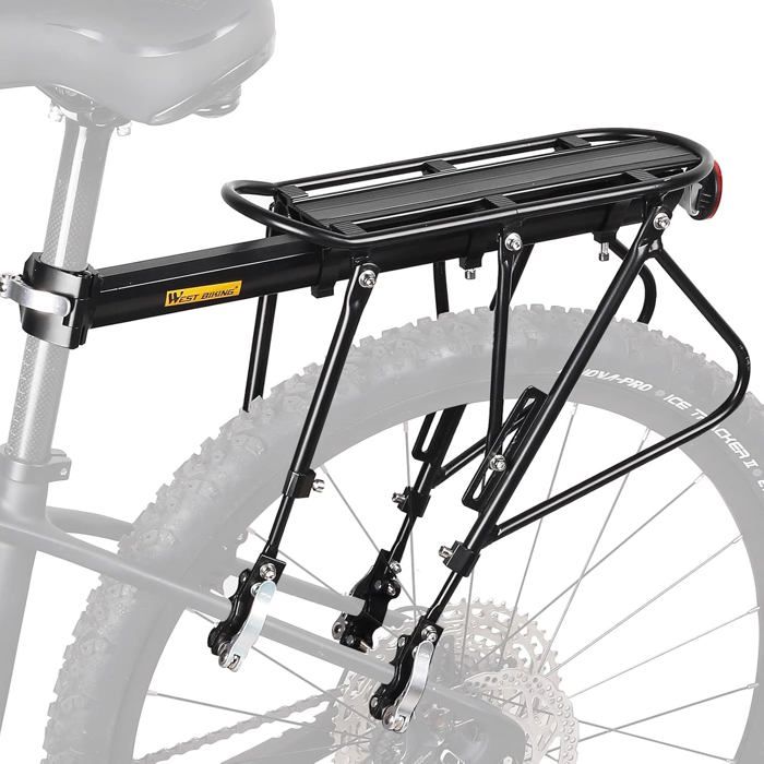 HONGYEA Porte-Bagages VTT Arrière Réglable - Charge Max 100 Kg Avec Réflecteur Et Fixation Rapide