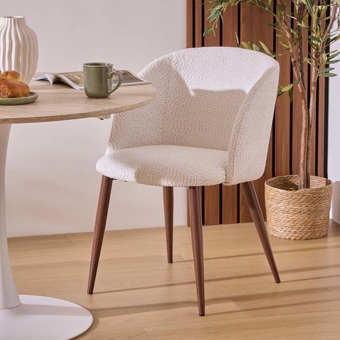 Eazy Living Bouclette Chaise de Salle à Manger Sandrine Blanc