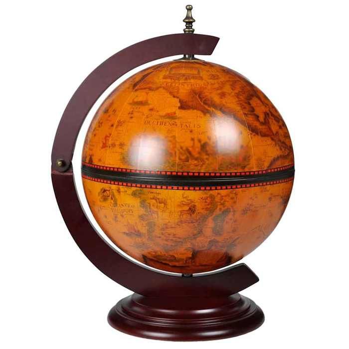 Bar globe en bois - vidaXL - Réplique de cartes nautiques du 16ème siècle - Réplique de fresques anciennes