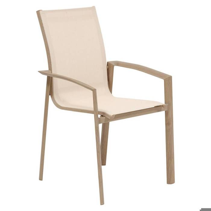Fauteuil de jardin Axant beige lin/miel - Hespéride Fauteuil de jardin Axant beige lin/miel - Hespéride