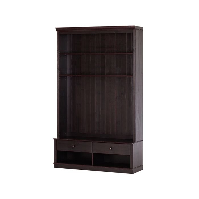 Anita-bibliothèque + Meuble TV Avec 2 Tiroirs En Pin Marron
