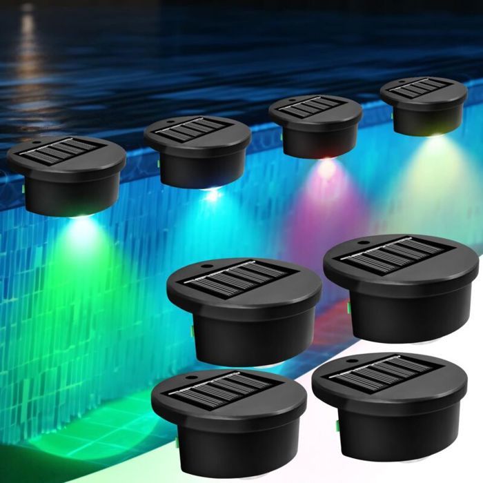 Lampes solaires pour piscine - PZCC - Lot de 4 - Énergie solaire - Imperméable - Allumage automatique