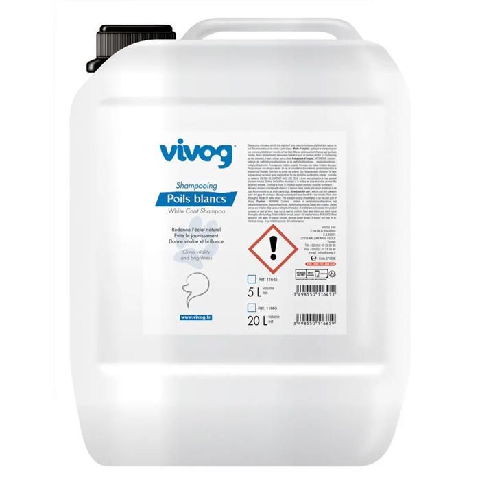Shampoing pour chien poils blancs Vivog - blanc - Blanc - 5 L Shampoing pour chien poils blancs Vivog - blanc - Blanc - 5 L