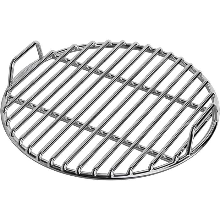 Grille de barbecue ronde de 30 cm en acier inoxydable avec poignée isolante - Grille de rechange universelle pour barbecue au...