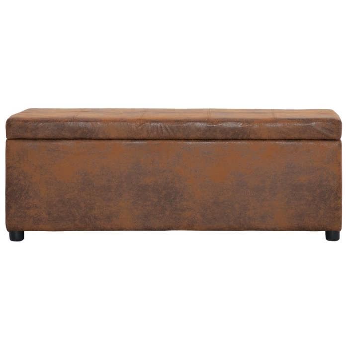 Banc avec compartiment de rangement - Banquette/Coffre - similicuir - marron - grand rangement - 116 x 38 x 43 cm nnk48x8147
