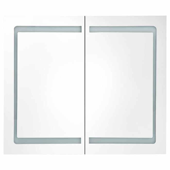 Magnifique Armoire de salle de bain à miroir LED 80x12 2x68 cm - design polyvalent - pour maison - Blanc 20.66 kg 2026_128003