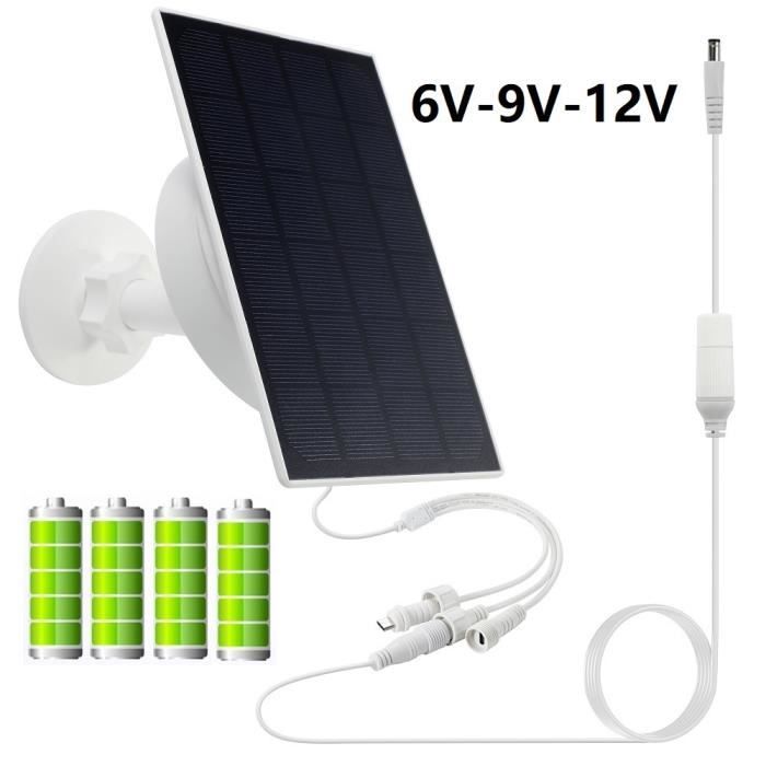 6W10400mAh-4w chargeur de panneau solaire extérieur prend en charge 6V 9V  12V ip66 kit de batterie solaire ét - Cdiscount Bricolage