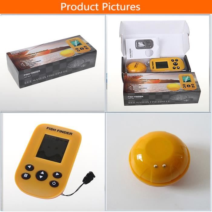 Capteur Sonar Détecteur De Poissons Sans Fil Rechargeable 200m Pour Bateau Appât Pêche (neuf)