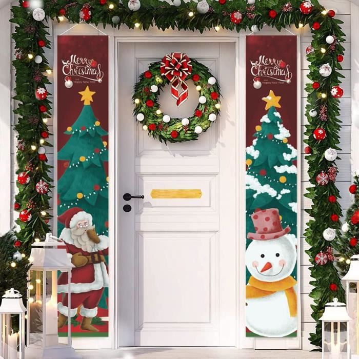 Décors de Bannière de Porte de Noël, Joyeux Noël Porche Signe