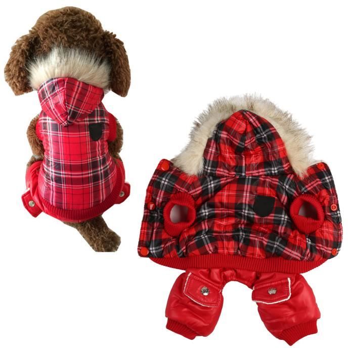 Comparer les prix de Manteau d'hiver pour chien ATYHAO - Rouge - Polyester et polaire - Taille S