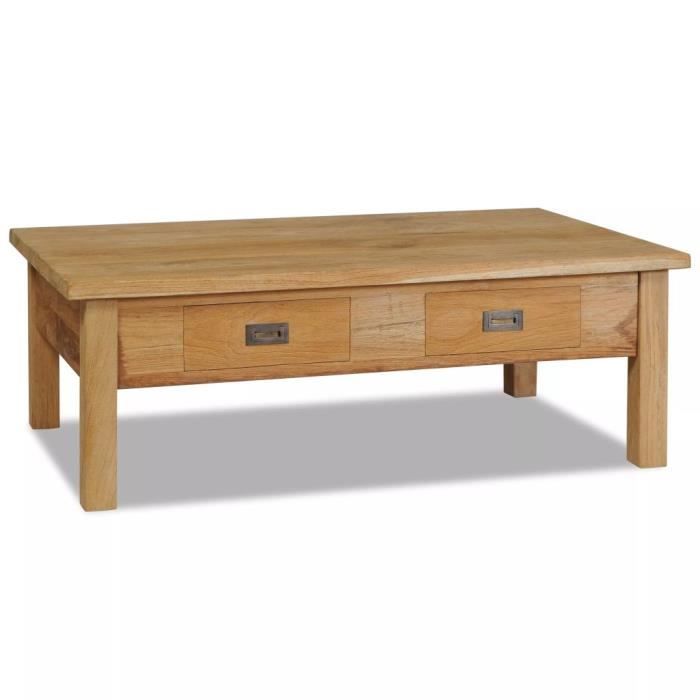 Yajiasheng Table Basse Teck Massif 100 X 60 X 35 Cm Achat