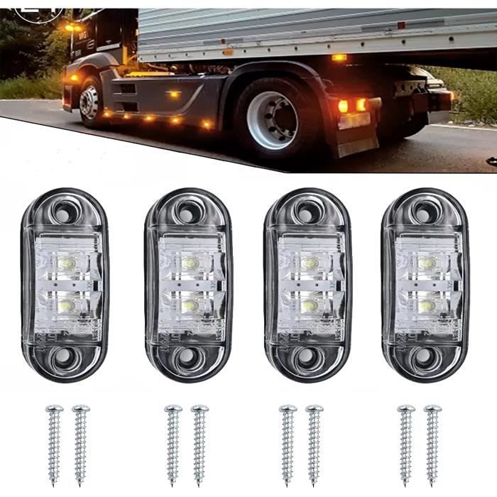 KYYET Lot de 10 voyants latéraux arrière à LED de 3/4 pour camions,  remorques, marqueurs de cabine, marqueurs de camping-car, bandes lumineuses  LED